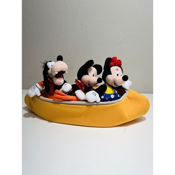 Disney Cruise Line Boat Set Minnie Mickey & Goofy Vintage Rare Yellow Plush - Picture 2 of 11